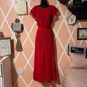 Ann Taylor Vibrant Red Jumpsuit